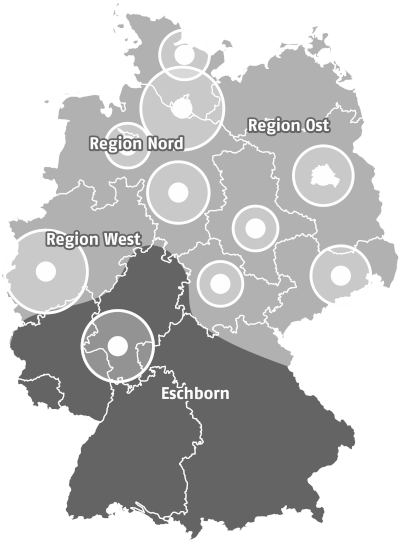 Deutschlandkarte Region Süd
